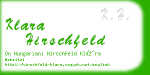 klara hirschfeld business card